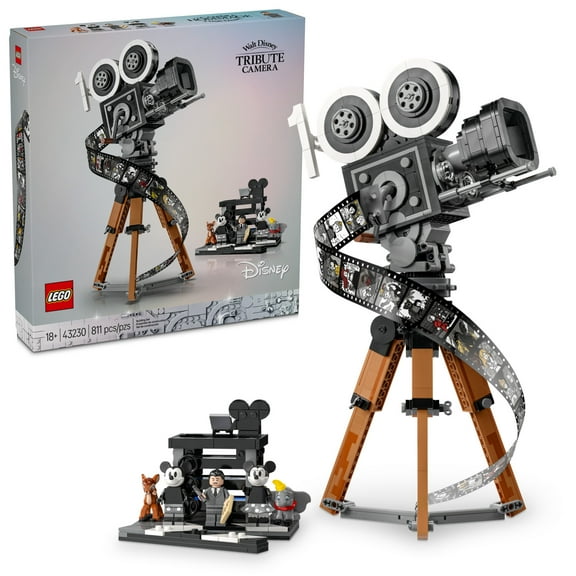 LEGO Disney Walt Disney Tribute Camera 43230 Disney Fan Building Set, Celebrate Disney 100 with a Collectible Piece Perfect for Play and Display, Makes a Fun Gift for Adult Builders and Fans
