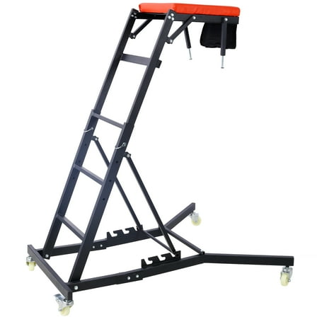 LuckyNote Adjustable Automotive Creeper, 42.5-66 Inch High Top Mechanics Creeper, 330 LBS Capacity with 4 Casters & Padded Deck