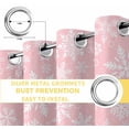 thumbnail image 4 of Pink Christmas Blackout Curtains for Bedroom/Living Room, Winter Xmas White Snowflakes Dots Thermal Insulated Kitchen Drapes with Grommets, Light Blocking Window Treatment, 2 Panels 52" x 72", 4 of 7