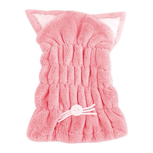 Toalla giratoria de secado rápido para secar el cabello, sombrero para cabello seco envuelto, envoltura para piscina (rosa)