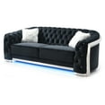 thumbnail image 6 of Glory Sapphire Black Velvet Sofa With LED Accent Lighting, 6 of 7