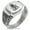 Silver, variant on Stainless Steel Jolly Roger Pirate Skull Rope & Anchor CZ Ribbed Needle Stripe Pattern Biker Style Polished Ring