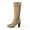 Beige-new, variant on Pennysue Women Knee High Boots Black Wide Calf Chunky Heel Booties For Women 8M