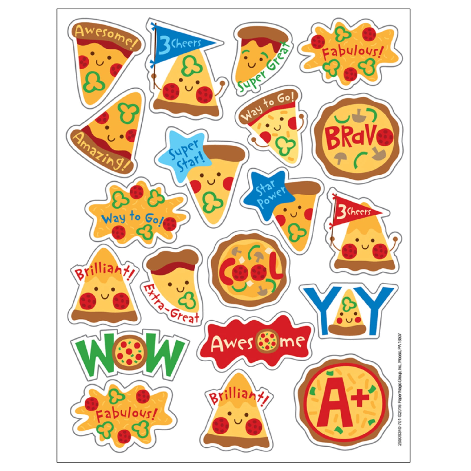Pizza Sticker 10/Pack Assorted Decals 