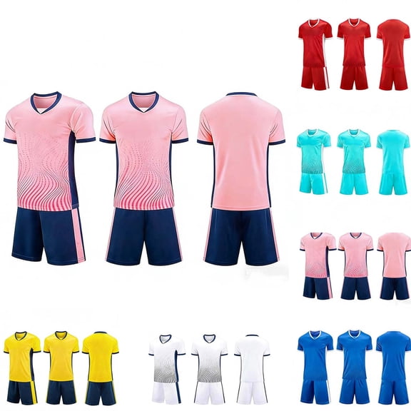 Kids Soccer Jersey Ndbuld Children's Solid Color Football Suit Set Campus Sports Games Performance Matches Training Uniforms Jerseys Kids