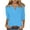 Sky Blue, variant on ZQUUVOU Women's T-Shirts Solid Color 3/4 Sleeve V-Neck Tunic Tops(Dark Blue,L)