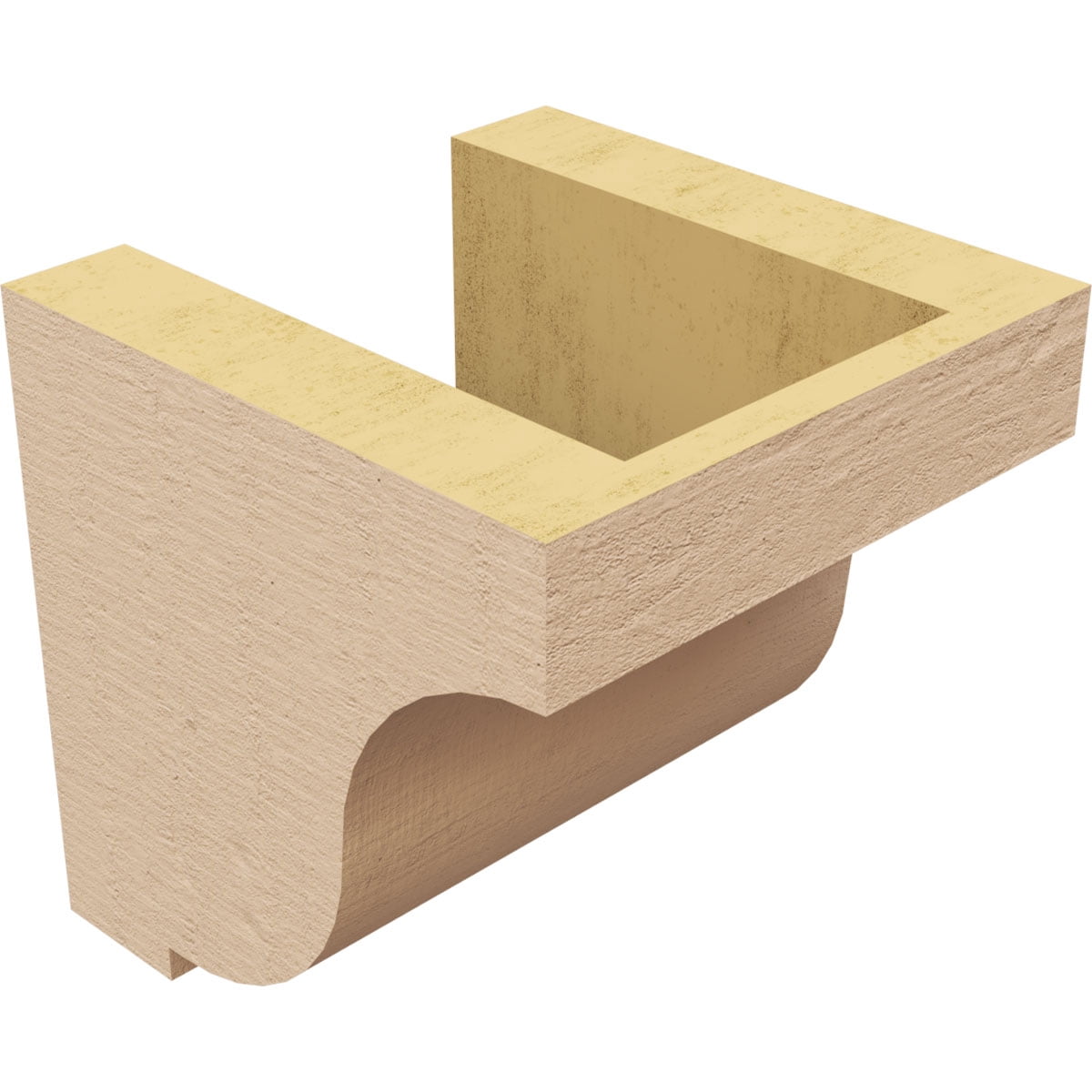 5"W x 5"D x 5"H Wide Van Buren Rough Cedar Woodgrain TimberThane Corbel, Primed Tan