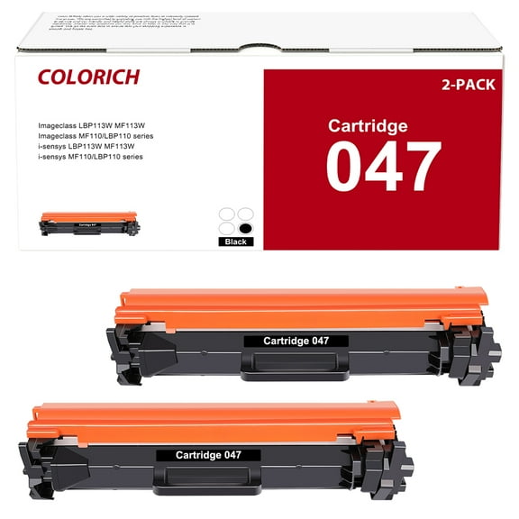 047 Black Toner Cartridge Compatible for Canon 047 Cartridge 047 CRG047 CRG-047 i-SENSYS MF113W LBP113W ImageCLASS MF113W LBP113W 2-Pack