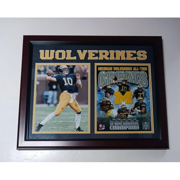 Michigan Football Tom Brady 14x18 Double Frame