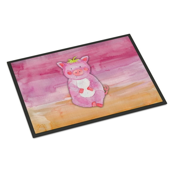 Pig Watercolor Doormat 18x27