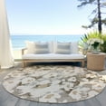 thumbnail image 6 of Addison Rugs Chantille Indoor/Outdoor Transitional Floral Khaki Washable Round Rug, 8' x 8', 6 of 6