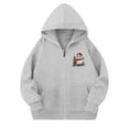 thumbnail image 5 of Atogsazn Kids Girls Christmas Full Zip Hoodies Childrens Oversized Long Sleeve Sweatshirt Fall Winter Tops Clothes 01-Gray 3-4 Years Fashion, 5 of 6