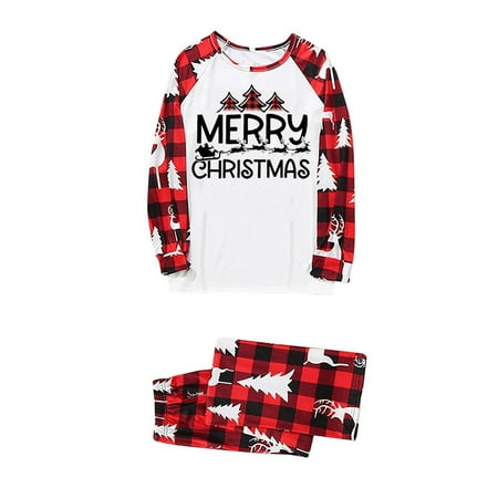 

Mrat Family Matching Wear Outfits Parent-child Pajamas Set Man Daddy Plaid Print Blouse Tops+Pants Family Clothes Pajamas Pajamas Sets Letter Print Sleepwear Long Sleeve Pjs