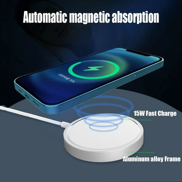 Chargeur sans fil à aimant 15w pour iPhone12 / iphone 12 mini Chargeur  magnétique de téléphone portable pour Iphone 12 Mini couleur: blanc 
