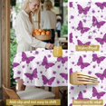 thumbnail image 5 of Butterfly and Floral Purple Pattern Round Tablecloth 70"x70", Wrinkle Resistant Wipeable Table Cover for Kitchen Dining Room Picnic Patio and Party, 5 of 6