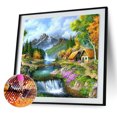 thumbnail image 2 of Taladro de diamante 5D DIY Pintura Cottage River Kits Full Square Wall Decor Crafts Hugtrwg Para estrenar, 2 of 9