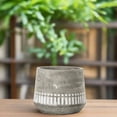 thumbnail image 3 of Talia Cement Tribal Round Pot, 3 of 9
