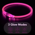 thumbnail image 2 of Collar LED para perro Colaseeme, recargable por USB, color rosa, 70 cm, 2 of 6