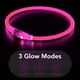 thumbnail image 2 of Collar LED para perro Colaseeme, recargable por USB, color rosa, 70 cm, 2 of 6