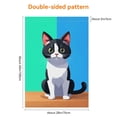 thumbnail image 2 of Love Cat Fluffy Cat Double-Side Garden Flag for Outdoor Cartoon Style Chic Garden Flag Cute Cat Kitten Versatile Flags - for Yard Porch Lawn Balcony Front Door Decoration (28x40 Inches), 2 of 6