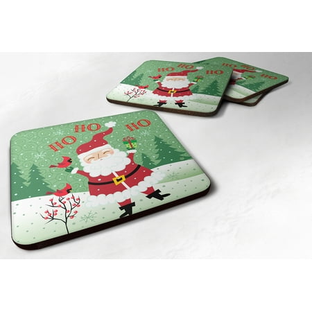 Merry Christmas Coaster - Set of 4 Merry Christmas Santa Claus Ho Ho Ho Foam Coasters Set of 4 VHA3016FC