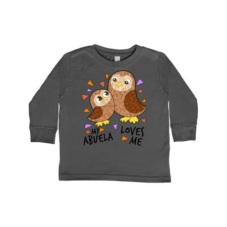

Inktastic My Abuela Loves Me- cute owl family Gift Toddler Boy or Toddler Girl Long Sleeve T-Shirt