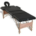 thumbnail image 5 of vidaXL Black Foldable Massage Table 3 Zones with Wooden Frame, 5 of 8