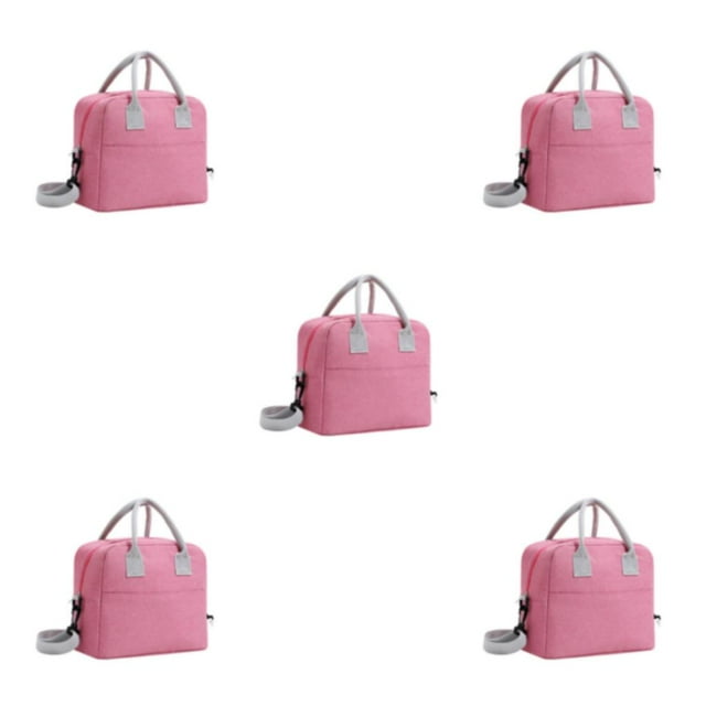maskred Insulated Portable Food Fresh And Delicious On Go Polyester Portable With Should Strap Cooler Bags rose red 5Set
