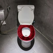 Clispeed Washable Plush Toilet Seat Cover Thickened Warm Cushion for Bathrooms