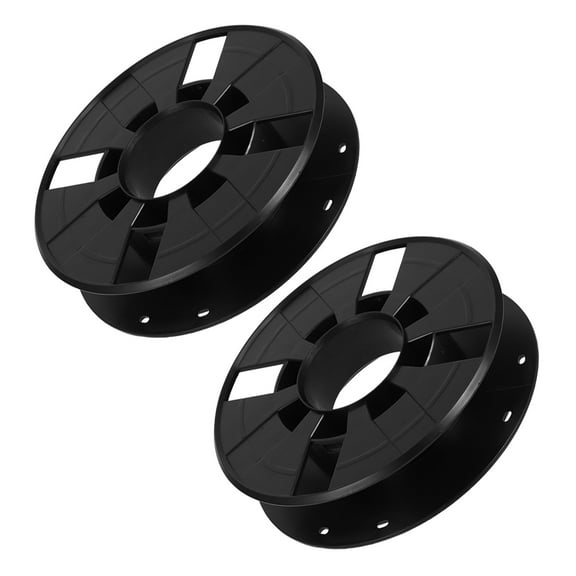Raindrops 2 Pcs Extension Cord Spool Retracting Coiled Coil Wheel 15.50X15.50X3.70CM Black