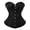 Black, variant on Women's Overbust Corset Brocade Pattern Ruffle Trim Front Hook With Ribbon Tie Waist Cincher for Holiday Party