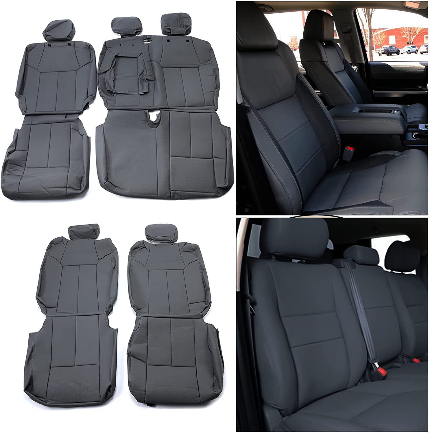 Kojem Gray Upgrade Leather Seat Covers Compatible with 20142020 Toyota