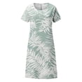 thumbnail image 4 of JIRNDf Robes de Printemps pour Femmes 2025 Tendance à Imprimé Floral Col Rond Vacances Basique Confortable Stylée Féminine Robes d'Été pour Femmes Plage Boho Robe Vert Foncé TG, 4 of 4