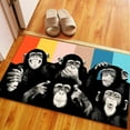 thumbnail image 5 of Trendy Rug, Animal Rug, Monkeys Painting Rugs, Non-Slip Carpet Rugs, Abstract Monkey Wise Monkeys Rugs, Bridesmaid Gift Rugs, Boy Room Decor, 2'x3' - 60x90 cm, 5 of 8