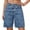 Blue, variant on Long Knee Length High Waisted Stretchy Cotton Jorts Bermuda Jean Shorts for Women with Pockets Denim Summer Clean Fit
