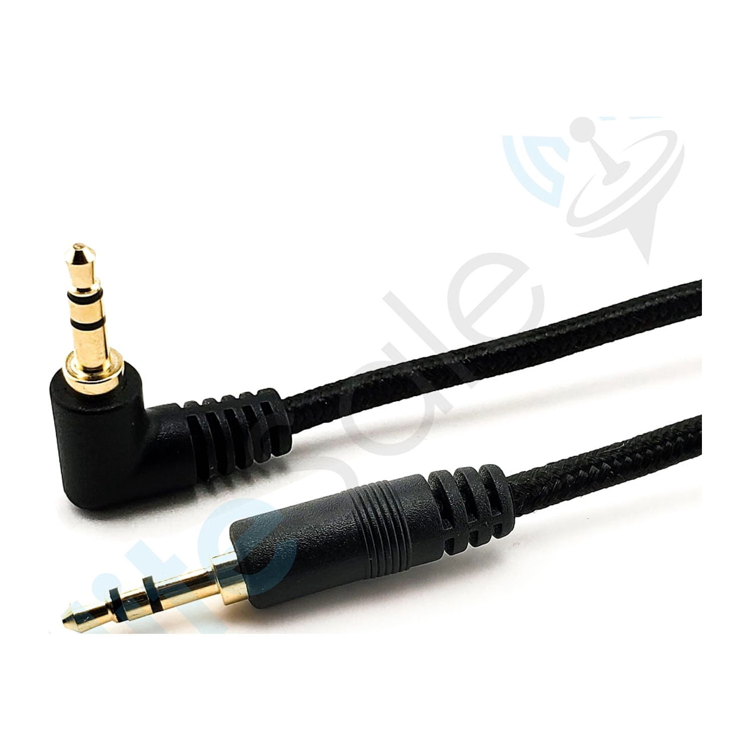 Câble Audio Auxiliaire 3.5mm Stéréo Angle Droit - 0.5m, Mâle/mâle, Plaqué Or, Pour Voiture, Mobile, PC (Marque Kenable)