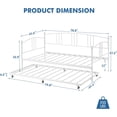 thumbnail image 3 of Rugerasy Twin Size Metal Daybed with Trundle,Pullout Trundle Bed Frame with Arched Headboard,Guest Sofa Bed with Steel Slat Support,No Box Spring Required,Easy Assembly,White, 3 of 9