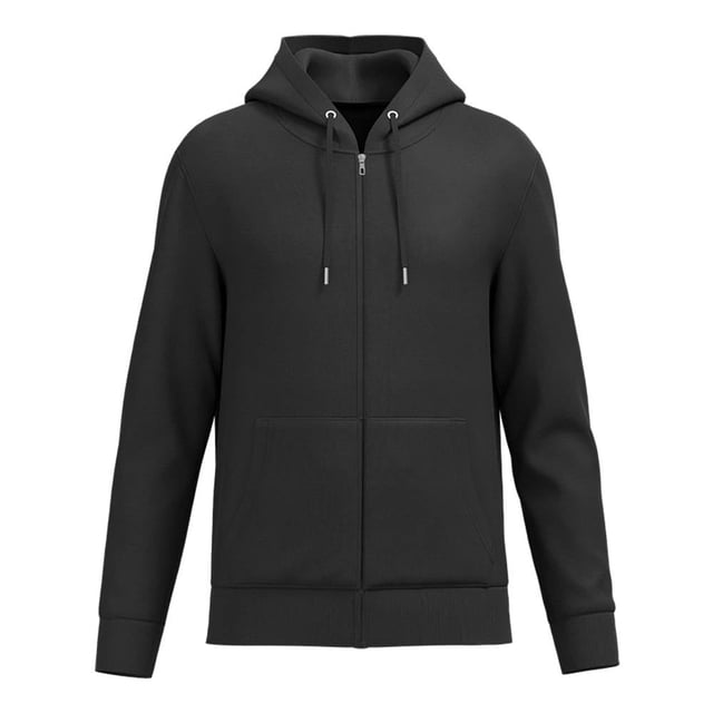Sudadera George Talla G Lisa con Cierre en Medio y Capucha Negro