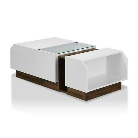 Bowery Hill Contemporary Wood Coffee Table in White