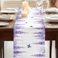 thumbnail image 3 of Table Runners 90 Inches Long Dress Scarves, Wisteria Farmhouse Coffee/Dining/Kitchen Table Runner for Living Room, Purple Flowers Butterflies Vintage Spring 13x90 Inch, 3 of 9