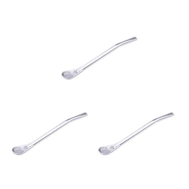 3X Stainless Steel Drinking Straw Filter Handmade Herb Mate Tea Light Bulb Gourd Washable Practical Tea Bar