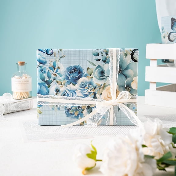 Christmas Hydrangea Floral Gift Wrapping Paper Roll Hydrangea Flower Wrapping Paper for Wedding, Birthday, Bridal Shower, Tea Party, 58"x23"