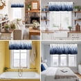 thumbnail image 5 of Navy Blue Ombre Kitchen Curtain Valances for Windows Farmhouse Short Curtains, Primeval Forest Modern Abstract Art Aesthetics Rod Pocket Valance Curtain for Bedroom Cafe Living Room 54"x18", 5 of 8