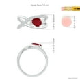 thumbnail image 4 of ANGARA Natural Criss Cross Pear Shaped Ruby Ring with Diamond Accents in 14K White Gold for Women (Size-7x5mm) | July Birthstone Jewelry for Her, 4 of 9