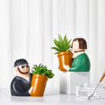 thumbnail image 3 of Statue Sculpture Outdoor Figurines for Garden Patio Lawn Yard Decorations Ornaments Plant Pots Cute Figure Sculpture Flowerpot Animal Resin Succulent Planter Desk Mini Ornament Cactus Pot with Drainag, 3 of 5