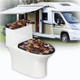 thumbnail image 6 of HELLHERO Dog Flowers Pattern Fits All Toilet Shapes Toilet Lid Cover Set with Elastic Bottom, 6 of 8