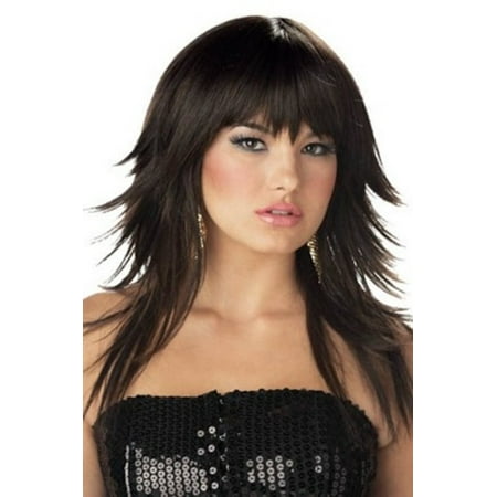 California Costume Brunette Feathered & Flirty Wig 70353