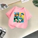 thumbnail image 3 of Marca Disney Family Summer Lively - Camiseta de algodón para niños, bonita camiseta de dibujos animados soleados para niño y niña, ropa informal de moda para niño, 3 of 5