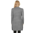 thumbnail image 3 of Women's Long Sleeve Loose Fit Open Front Pockets Solid Knit Sweater Cardigan, 3 of 4