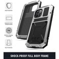 thumbnail image 6 of Compatible with iPhone 13 Pro Max Case Metal Phone Case Stand Built in Screen Protector Outdoor Sports Heavy Duty Protection Shockproof Cover (2021 6.7 lnch) Silver, 6 of 16